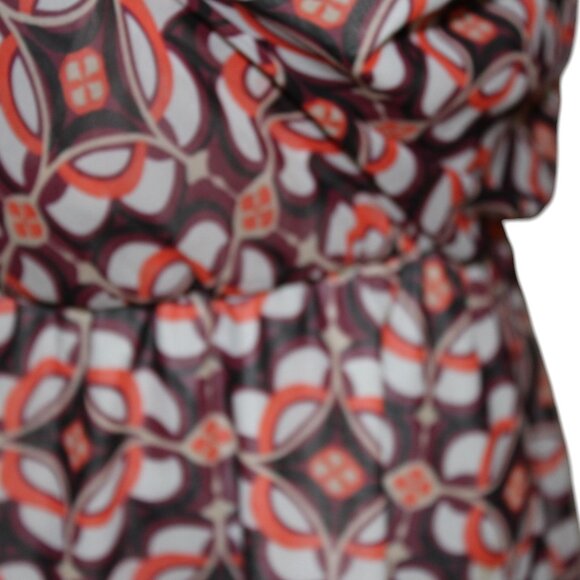 SALE BANANA REPUBLIC SLEEVELESS LIGHTWEIGHT GEOMETRIC ORANGE PURPLE TANK 4 EUC - Picture 4 of 9